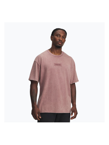 Мъжка тренировъчна тениска Under Armour Project Rock Heavyweight Oversized maroon mist/black