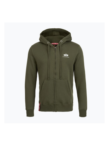 Мъжки суитшърт Alpha Industries Basic Zip SL тъмно маслинен