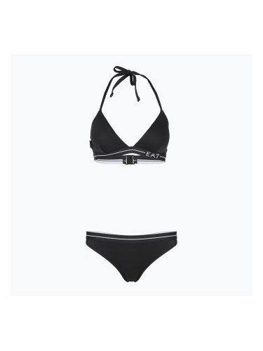 Дамски бански костюм от две части EA7 Emporio Armani Logo Tape Bikini Triangle black