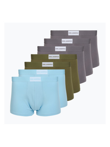 Мъжки боксерки KARL LAGERFELD Essential Logo Trunk 7 чифта olive/clear sky/excalibur