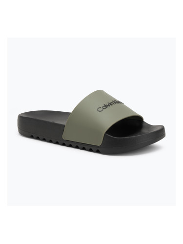 Calvin Klein мъжки джапанки HM0HM01063 Chuncky Pool Slide Rub Smokey Olive/Black