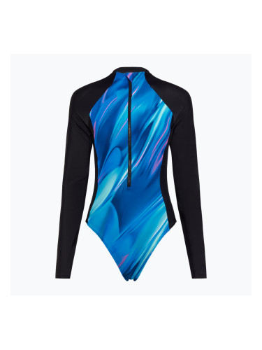 Speedo Printed LS Zip One Piece дамски бански костюм rapture glow/dark teal