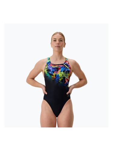 Цял бански костюм Speedo Placement Printed Powerback static volta/anthracite