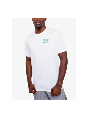 UNDER ARMOUR Triple Stack Logo Ss Tee White