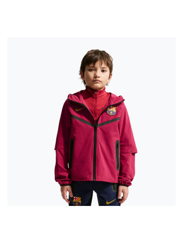 Детско футболно яке Nike FC Barcelona Tech Full Zip noble red/black/mineral yellow