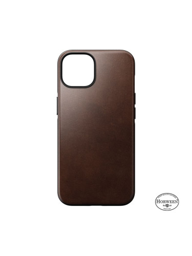 Гръб Nomad Modern Leather MagSafe Case за iPhone 14 - Кафяв