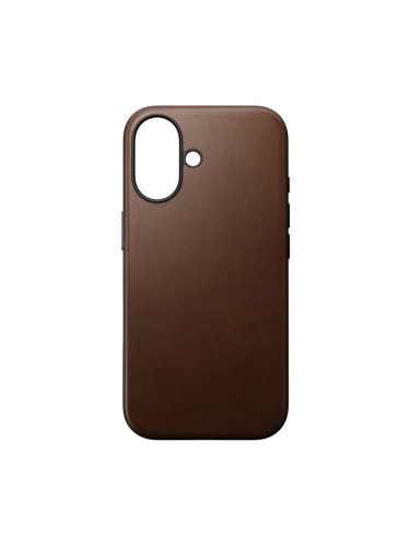 Гръб Nomad Modern Leather за iPhone 16 - Кафяв