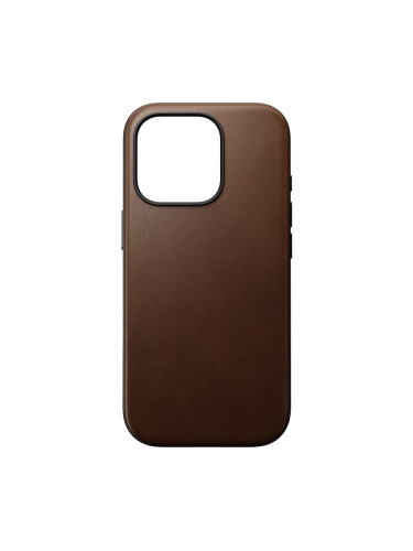 Гръб Nomad Modern Leather case за iPhone 16 Pro - Кафяв