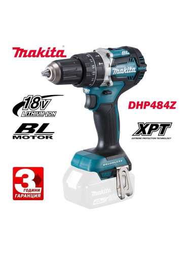 Винтоверт акумулаторен, ударен, Makita DHP484Z, 18V, LXT, 54Nm, безчетков мотор