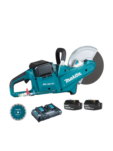 Циркуляр акумулаторен Makita DCE090T2X1, 18+18V, LXT, 2x5Ah, 230 мм