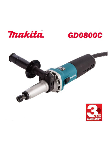 Шлайф прав Makita GD0800C, 750W, цанга 6 мм, регулиране на обороти (7000-28000 об./мин)