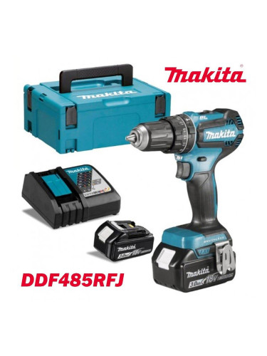 Винтоверт акумулаторен Makita DDF485RFJ, 18V, LXT, 2x3Ah, 50Nm