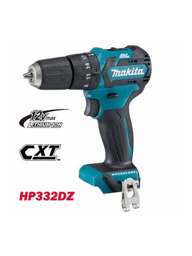 Винтоверт акумулаторен, ударен, Makita HP332DZ, 12V, CXT, Li-ion, 35Nm, безчетков мотор