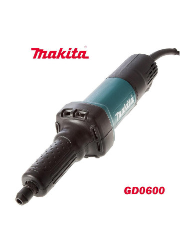 Шлайф прав Makita GD0600, 400W, цанга 6 мм, 25000 об./мин, с пусков бутон