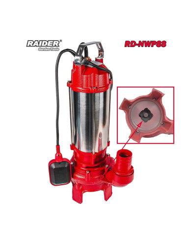 Помпа потопяема за мръсна вода, с нож, RAIDER RD-NWP88, 1100W, 2", 15 м напор