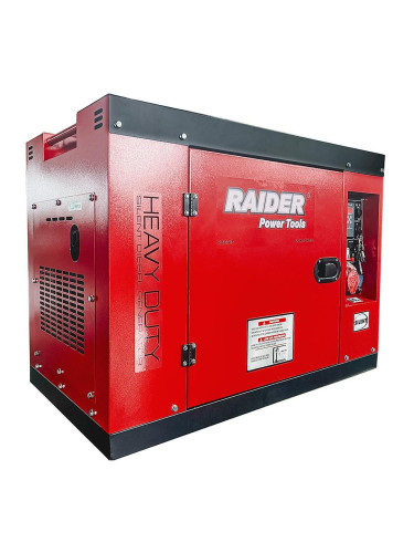 Генератор за ток дизелов 10kW, RAIDER RD-GG15,  230V / 380V, ел. стартер,  с ATS табло за автоматичен старт / стоп