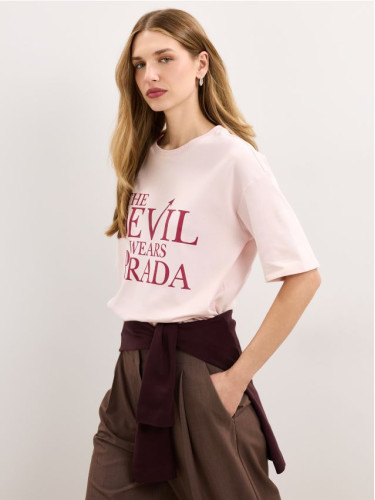 Mohito - LADIES` T-SHIRT - пастелно розово