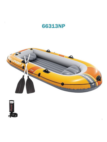 Лодка надуваема INTEX 66313NP Challenger 3, 295x137x43 см, с гребла и ръчна помпа