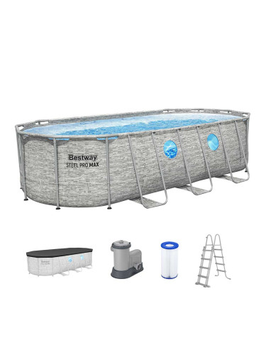 Басейн сглобяем с метална конструкция 549x274x122 см, Bestway 56716 Steel Pro MAX Splashview