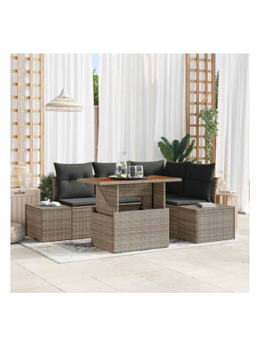 Sonata H Градински Софа Комплект 5 pcs Сив и кафяв 100 x 55 x 73 см