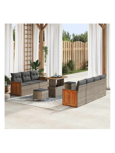 Sonata H Градински Софа Комплект 10 pcs Сив 90 x 55 x 71 cm полиратан