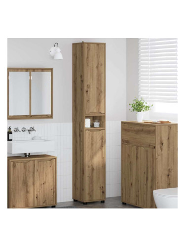 Sonata H Шкаф за баня с рафт Дъб 30,5 x 30 x 195 см Инженерно дърво