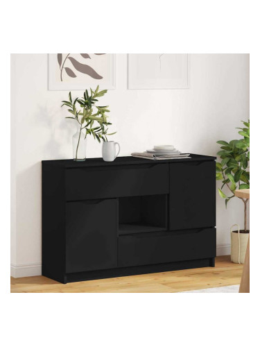 Sonata H Служебен шкаф с чекмедже Черно 100 x 30 x 65,6 Инженерно дърво