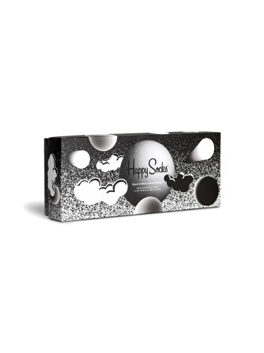 Happy Socks Black and White Socks Gift Set 4-Pack Unisex - Чорапи Happy Socks - Многоцветен - XBLW09-9101-4-7 - Size: 4-7