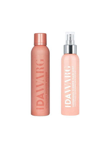 Сет Грижа за коса и тяло СЛЪНЧЕВА ФЕЕРИЯ IDA WARG Vitalizing Shower Mousse & Luxurious Flower Hair Mist Perfume