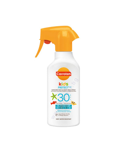 КАРОТЕН СЛЪНЦЕЗАЩИТНО СПРЕЙ МЛЯКО ЗА ДЕЦА ЗА ЛИЦЕ И ТЯЛО SPF30 270 мл