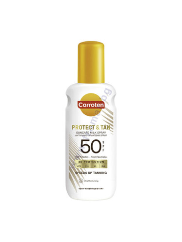 КАРОТЕН PROTECT&TAN СЛЪНЦЕЗАЩИТНО СПРЕЙ МЛЯКО ЗА ТЯЛО SPF50 150 мл