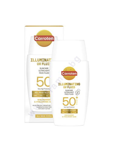 КАРОТЕН СЛЪНЦЕЗАЩИТЕН ОЗАРЯВАЩ ФЛУИД ЗА ЛИЦЕ SPF50+ 50 мл
