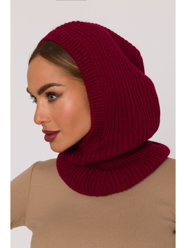 Made Of Emotion Woman's Balaclava-style hood with a fitted neck warmer - maroon