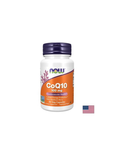 Коензим Q10 100 mg + глог 400 mg, CoQ10 with hawthorn berry, 30  капсули