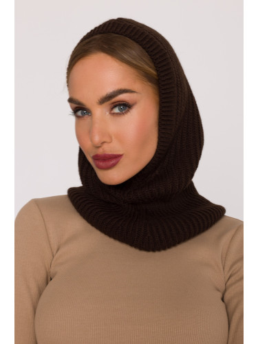 Made Of Emotion Woman's Balaclava-style hood with a fitted neck warmer - brown