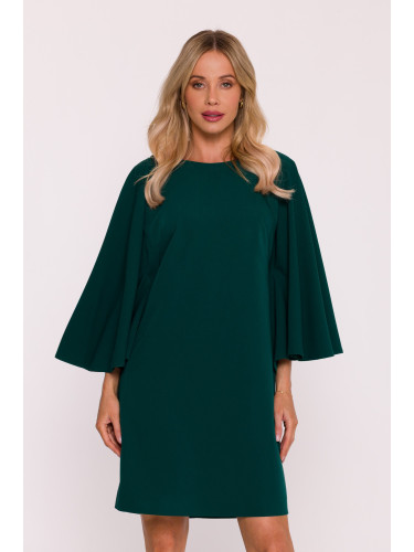 Stylove Woman's Dress with batwing sleeves - green