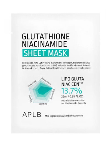 APLB Glutathione Niacinamide Sheet Mask Лист маска за лице