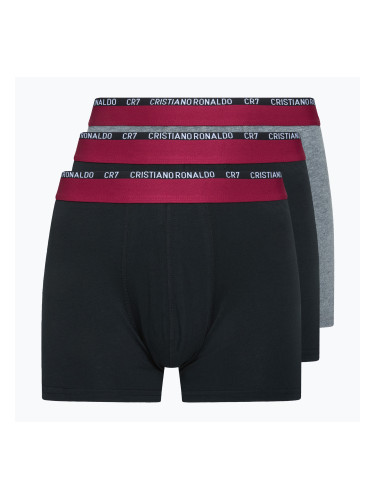 Мъжки боксерки CR7 Basic Trunk 3 чифта white/grey melange/black