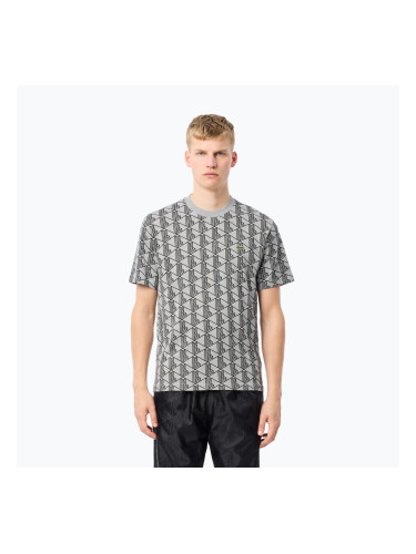Мъжка тениска Lacoste TH2831 silver chine/ black