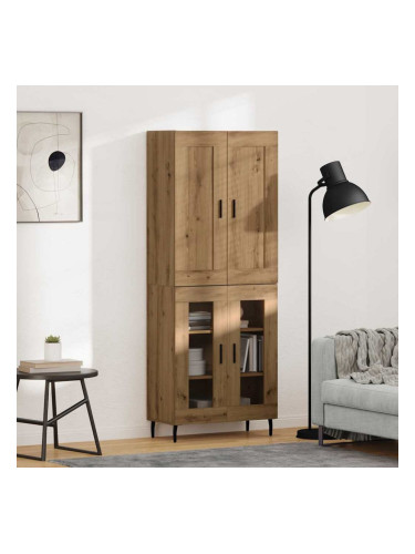 Sonata H Висок шкаф 2 pcs Дъб Инженерна дървесина и стъкло