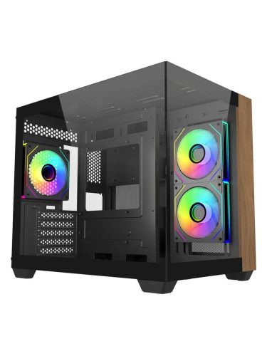 Кутия CoolerMaster Elite 481 Wood - Черна