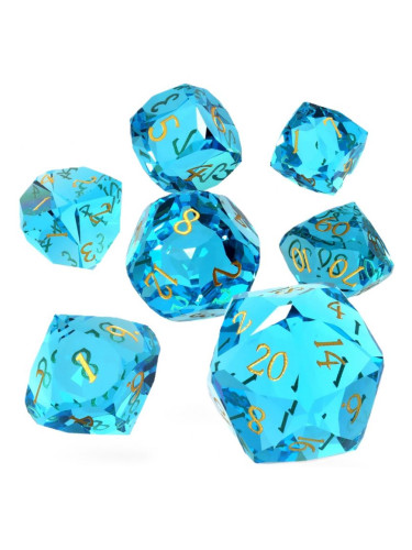  Комплект зарове GlassStaff - Glass RPG Dice Set, Saphrium Eternal (7 бр.)