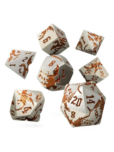  Комплект зарове GlassStaff - Metal RPG Dice Set, Gilded Wyrm (7 бр.)