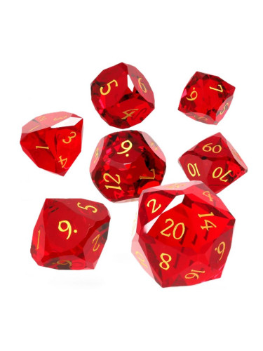  Комплект зарове GlassStaff - Glass RPG Dice Set, Ruby Reckoning (7 бр.)