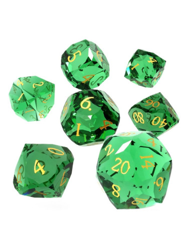  Комплект зарове GlassStaff - Glass RPG Dice Set, Emerald Dagger (7 бр.)