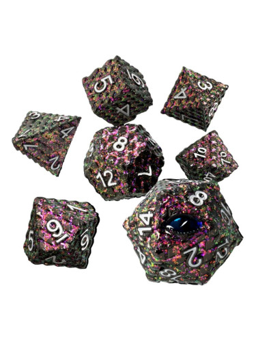  Комплект зарове GlassStaff - Metal RPG Dice Set, Ignivarax (7 бр.)