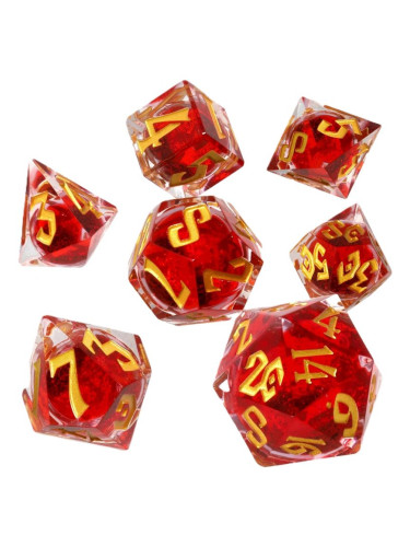  Комплект зарове GlassStaff - Liquid Core RPG Dice Set, Hemomancery (7 бр.)