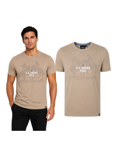 Бежова тениска US Grand Polo Equipment & Apparel
