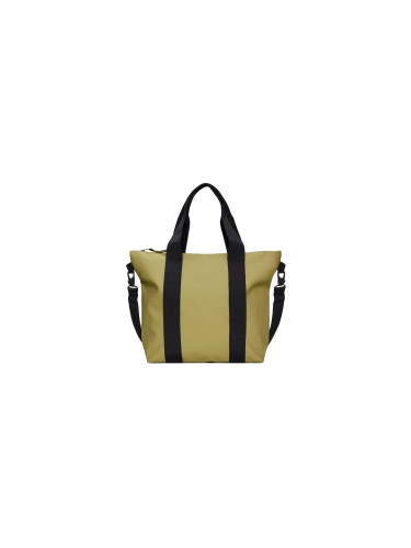 Мини чанта Rains Tote в цвят каки