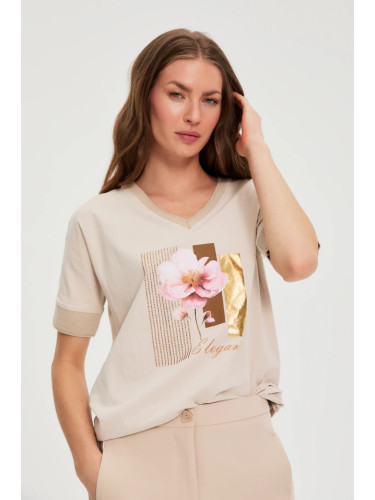 Marisse WOMEN'S TSHIRT L-TS-4912 L.BEIGE